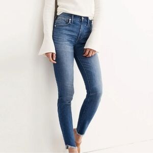 Madewell 10" High Rise Skinny Jeans Tulip Hem Sz 29